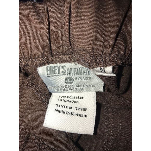 Grey’s Anatomy Scrub pants brown sz medium - Picture 5 of 5